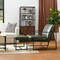 Set of 2 Modern Hunter Thick Leatherette Accent Chair & Accent Stool